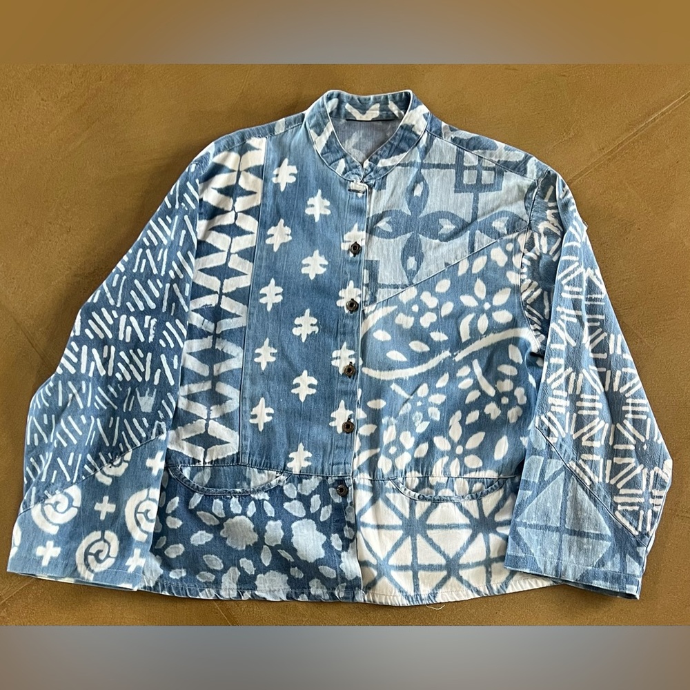Sacred Threads Vintage Printed Denim Jacket
